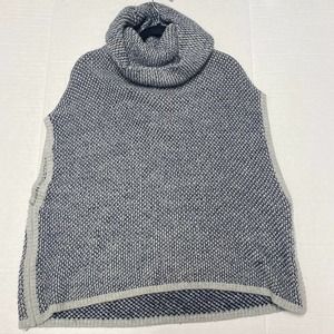 Gap XS X-Small Cowl‎ Neck Sweater Poncho Blue Gray
